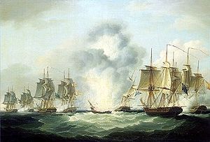 300px-Four_frigates_capturing_Spanish_treasure_ships_(5_October_1804)_by_Francis_Sartorius,_National_Maritime_Museum,UK.jpg.